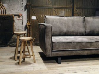 grote grijze 5 zits bank leer