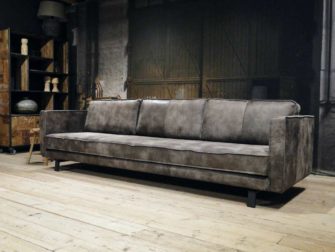 grote grijze 5 zits bank leer