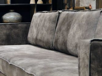 grote grijze 5 zits bank leer