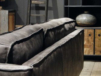 grote grijze 5 zits bank leer