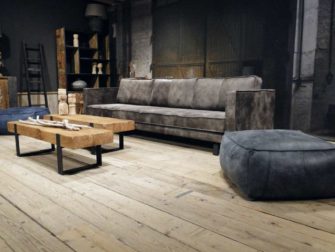 grote grijze 5 zits bank leer