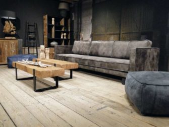 grote grijze 5 zits bank leer