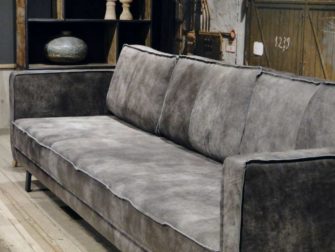 grote grijze 5 zits bank leer
