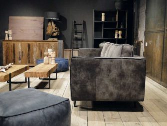 grote grijze 5 zits bank leer