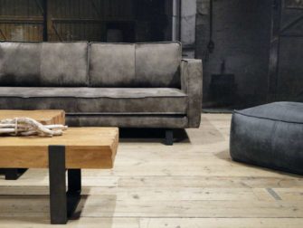 grote grijze 5 zits bank leer