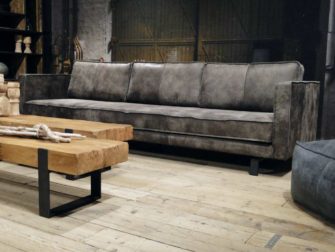 grote grijze 5 zits bank leer