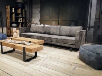 grote grijze 5 zits bank leer