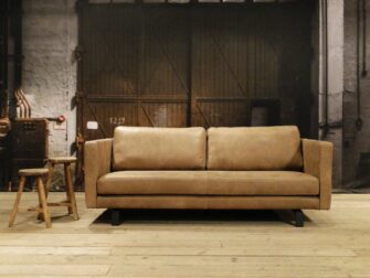 beige 3 zits bank leer