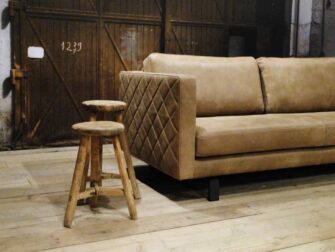 beige 3 zits bank leer