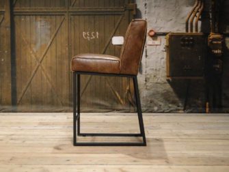 stoere leren barkruk