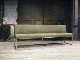 groen leren eetkamerbank