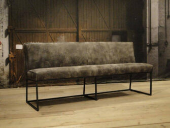 leren eetkamerbank grijs