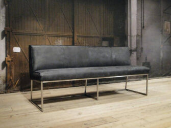 leren eetkamerbank pesara - leer superblack