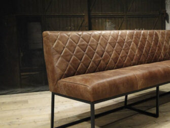 leren eetkamerbank bruin