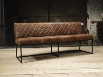 leren eetkamerbank bruin