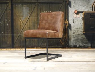 dikke leren eetkamerstoel