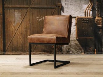 Eetkamerstoel Pesara - leer - Tabac