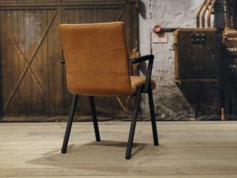 Eetkamerstoel Vertou horizontal - leer cognac