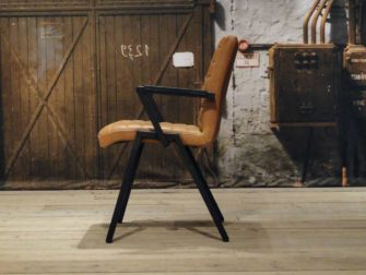 industriele Eetkamerstoel Vertou horizontal - leer cognac