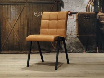 lederen Eetkamerstoel Vertou square - leer cognac