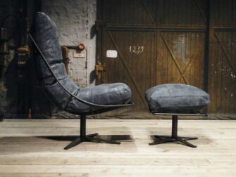 draai fauteuil met hocker