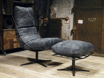 draai fauteuil met poef