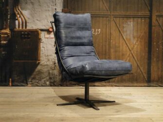 industriële draaifauteuil blauw