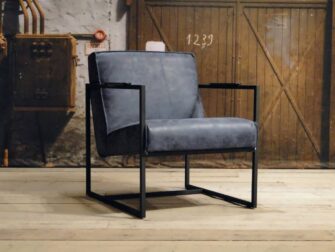 leren fauteuil pesara blauw