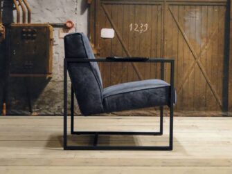 leren fauteuil pesara blauw