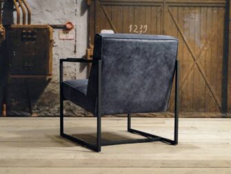 leren fauteuil pesara blauw