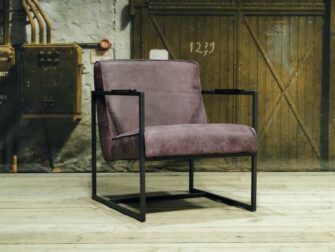 leren fauteuil pesara paars