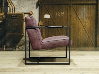 leren fauteuil pesara paars