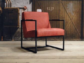 leren fauteuil pesara rood