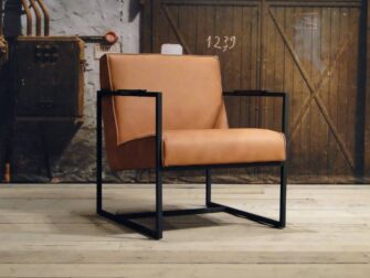 leren fauteuil pesara walnut