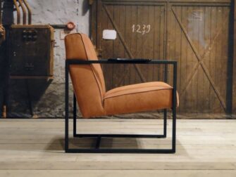 leren fauteuil pesara walnut