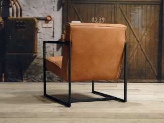 leren fauteuil pesara walnut