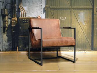 leren fauteuil pesara zenzero