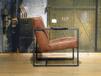 leren fauteuil pesara zenzero