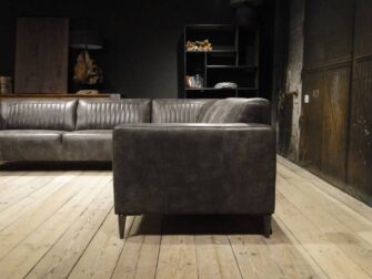 grote grijze leren hoekbank