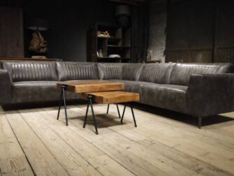 hoekbank geschuurd leer