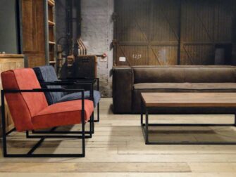 bruin leren hoekbank