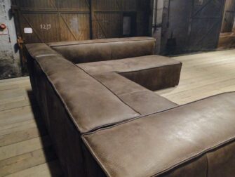 bruin leren hoekbank