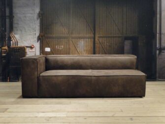 bruin leren hoekbank