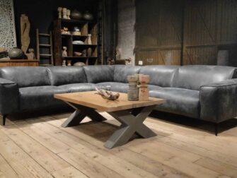 grote blauwe hoekbank