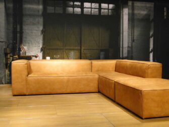 leren cognac hoekbank