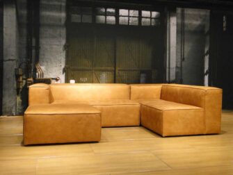 leren cognac hoekbank