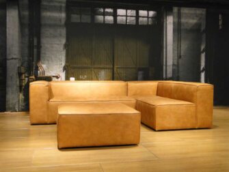 leren cognac hoekbank