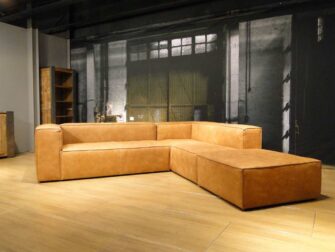 leren cognac hoekbank