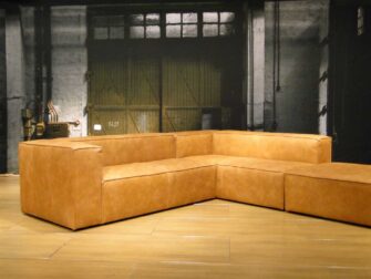 leren cognac hoekbank