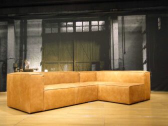 leren cognac hoekbank